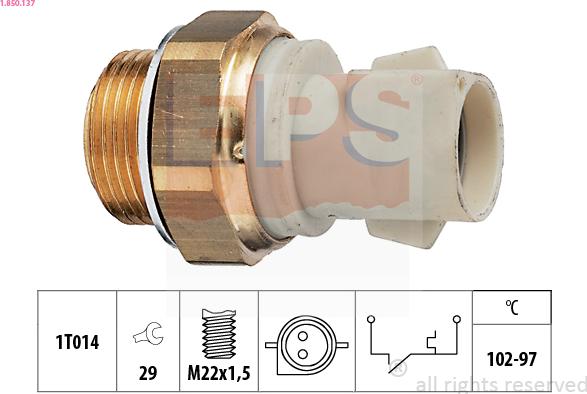 EPS 1.850.137 - Temperature Switch, radiator / air conditioner fan www.parts5.com