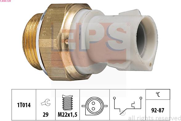 EPS 1.850.129 - Temperature Switch, radiator / air conditioner fan www.parts5.com