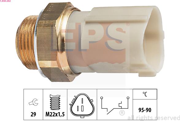 EPS 1.850.262 - Temperature Switch, radiator / air conditioner fan www.parts5.com