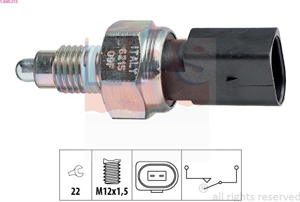 EPS 1.860.215 - Switch, reverse light www.parts5.com