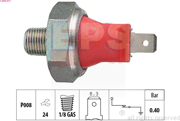 EPS 1.800.017 - Sender Unit, oil pressure www.parts5.com