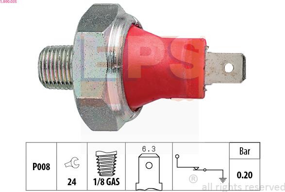EPS 1.800.035 - Sender Unit, oil pressure www.parts5.com