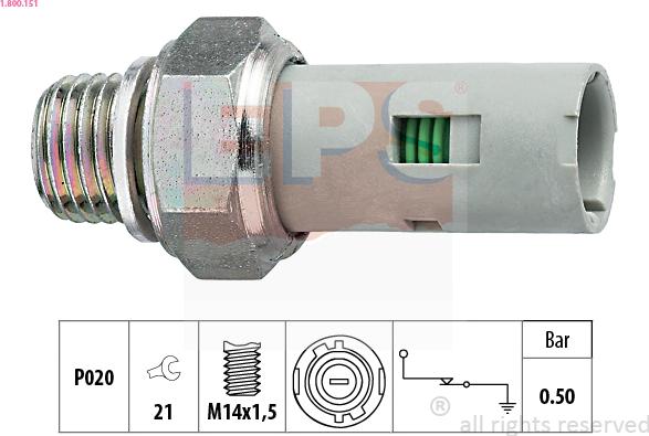 EPS 1.800.151 - Sender Unit, oil pressure www.parts5.com