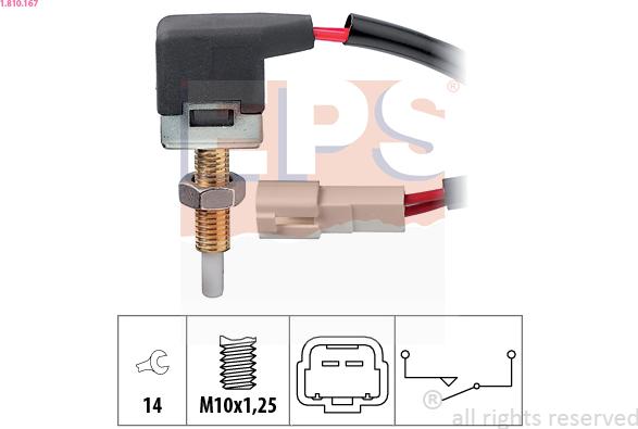 EPS 1.810.167 - Switch, clutch control (cruise control) www.parts5.com
