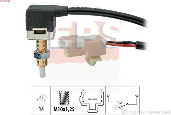 EPS 1.810.302 - Switch, clutch control (cruise control) www.parts5.com