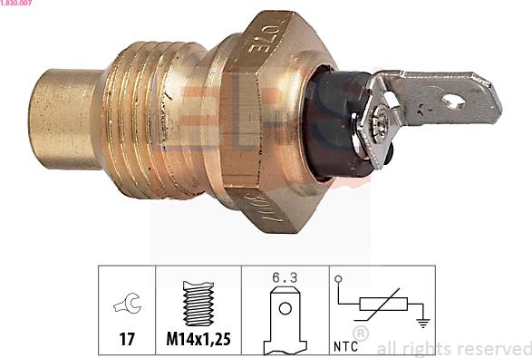 EPS 1.830.007 - Sensor, coolant temperature www.parts5.com