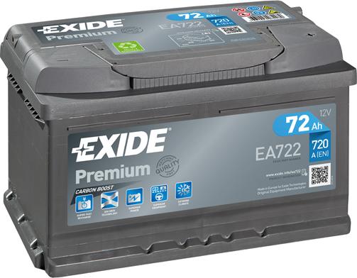 Exide EA722 - Стартов акумулатор www.parts5.com