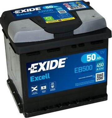 Exide EB500 - Стартерная аккумуляторная батарея, АКБ www.parts5.com