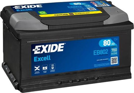 Exide EB802 - Стартерная аккумуляторная батарея, АКБ www.parts5.com