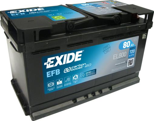 Exide EL800 - Стартерная аккумуляторная батарея, АКБ www.parts5.com