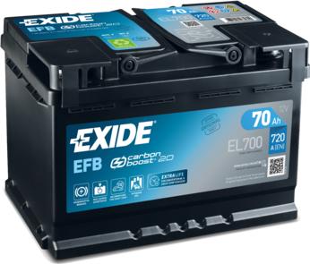 Exide EL700 - Стартерная аккумуляторная батарея, АКБ www.parts5.com