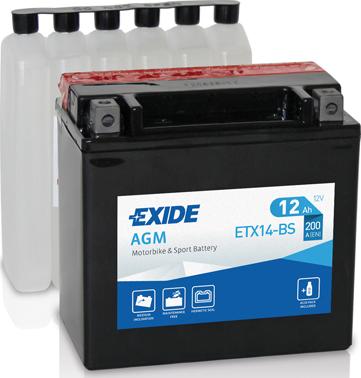 Exide ETX14-BS - Starter Battery www.parts5.com