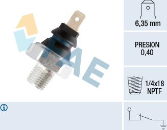 FAE 11320 - Αισθητήρας, πίεση λαδιού www.parts5.com