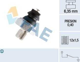 FAE 12200 - Sender Unit, oil pressure www.parts5.com