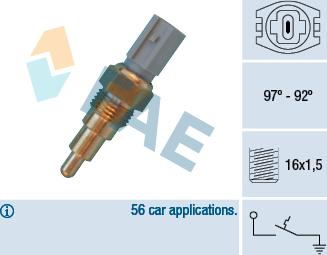 FAE 36660 - Термовимикач, вентилятор радіатора / кондиціонера www.parts5.com