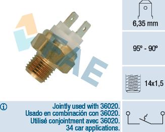 FAE 36010 - Temperature Switch, radiator / air conditioner fan www.parts5.com