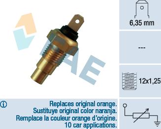 FAE 31520 - Sensor, temperatura del refrigerante www.parts5.com