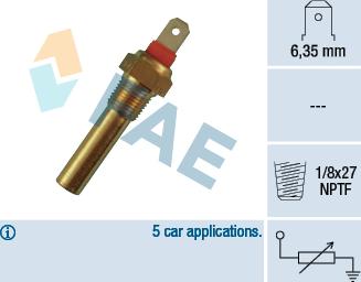 FAE 31640 - Sensor, temperatura del refrigerante www.parts5.com