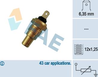 FAE 31650 - Sensor, coolant temperature www.parts5.com