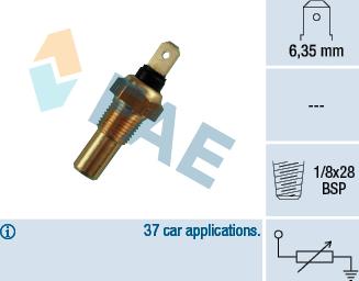 FAE 31630 - Sensor, temperatura del refrigerante www.parts5.com