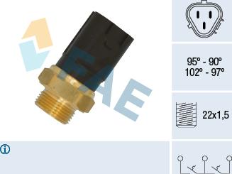 FAE 38185 - Temperature Switch, radiator / air conditioner fan www.parts5.com