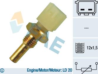 FAE 33040 - Sensor, coolant temperature www.parts5.com