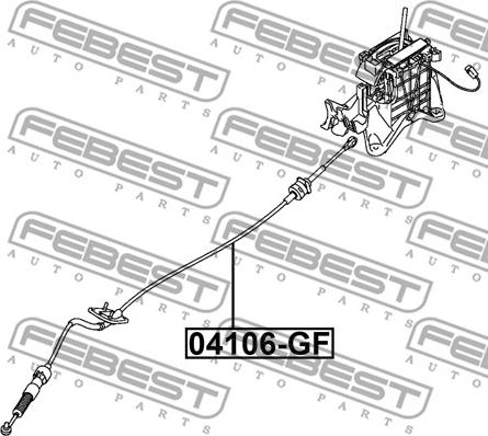 Febest 04106-GF - Cable, automatic transmission www.parts5.com