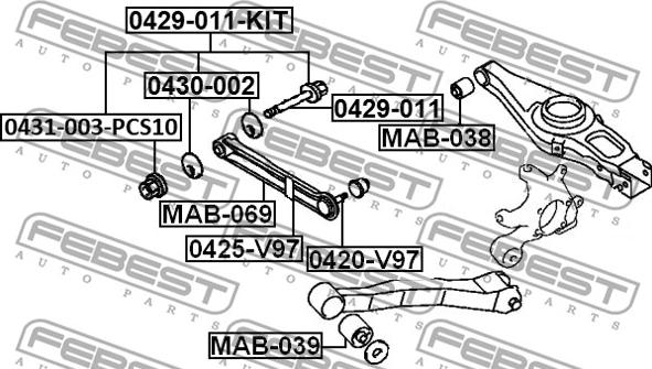 Febest 0429-011-KIT - Camber Correction Screw www.parts5.com