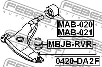Febest 0420-DA2F - BALL JOINT FRONT LOWER ARM www.parts5.com