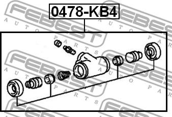 Febest 0478-KB4 - Колісний гальмівний циліндр www.parts5.com
