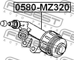 Febest 0580-MZ320 - Рабочий цилиндр, система сцепления www.parts5.com