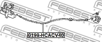 Febest 0199-HCASV40 - Тросик замка капота www.parts5.com