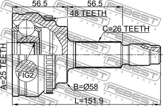 Febest 0110-ZRE144A48 - Joint Kit, drive shaft www.parts5.com