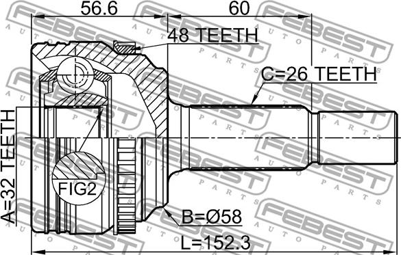 Febest 0110-ZRE142A48 - Joint Kit, drive shaft www.parts5.com