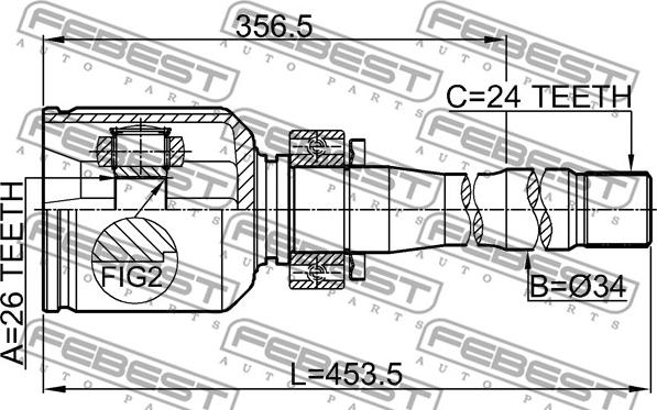 Febest 0111-AGV15RH - INNER JOINT RIGHT 26X34X24 www.parts5.com