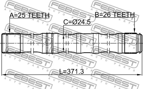 Febest 0112-AZT251LH - Άξονας μετάδοσης κίνησης www.parts5.com