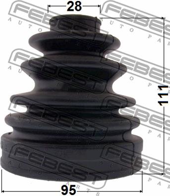 Febest 0117-KDN165 - BOOT OUTER CV JOINT KIT 95X111X28 www.parts5.com