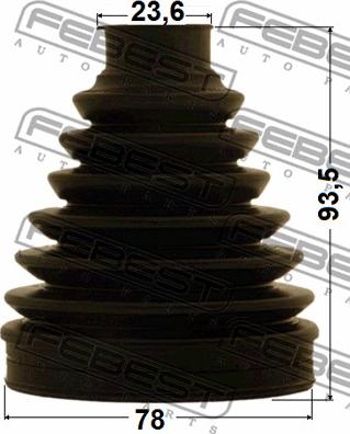 Febest 0117-NCP90 - BOOT OUTER CV JOINT KIT 78X93.5X23.6 www.parts5.com