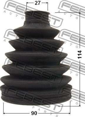 Febest 0117P-ACV40 - BOOT OUTER CV JOINT KIT 90X114X27 www.parts5.com