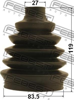 Febest 0117P-ACV30 - BOOT OUTER CV JOINT KIT 83.5X119X27 www.parts5.com