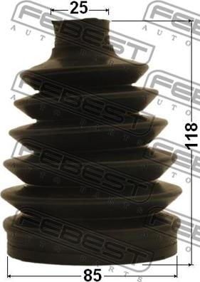 Febest 0117P-GRX125 - BOOT OUTER CV JOINT KIT 85X118X25 www.parts5.com