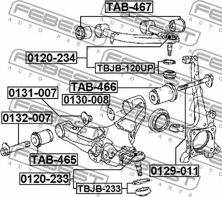 Febest 0120-234 - BALL JOINT FRONT UPPER ARM www.parts5.com