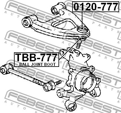 Febest 0120-777 - BALL JOINT REAR UPPER ARM www.parts5.com