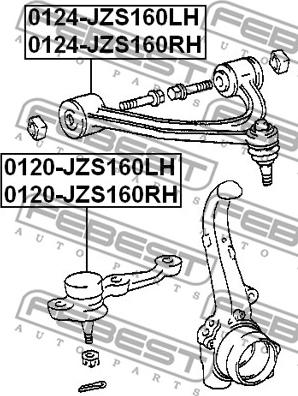 Febest 0120-JZS160LH - LEFT LOWER BALL JOINT www.parts5.com