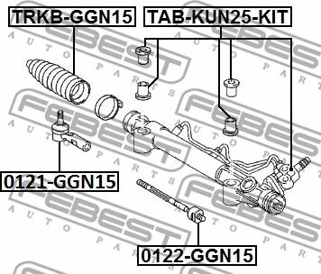 Febest 0122-GGN15 - Inner Tie Rod, Axle Joint www.parts5.com
