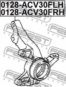 Febest 0128-ACV30FLH - Поворотный кулак, подвеска колеса www.parts5.com