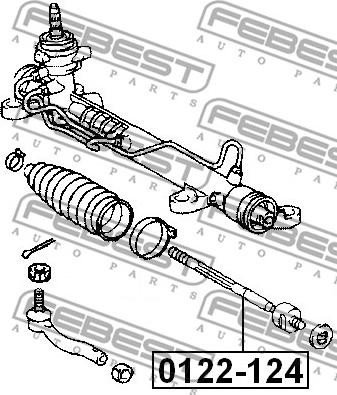 Febest 0122-124 - Осевой шарнир, рулевая тяга www.parts5.com