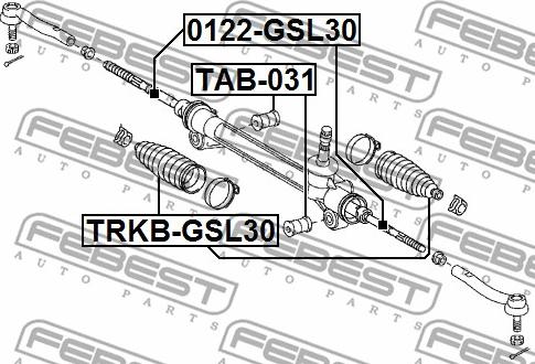 Febest 0122-GSL30 - Inner Tie Rod, Axle Joint www.parts5.com