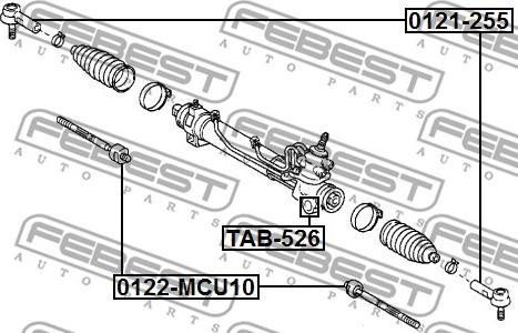 Febest 0122-MCU10 - Inner Tie Rod, Axle Joint www.parts5.com