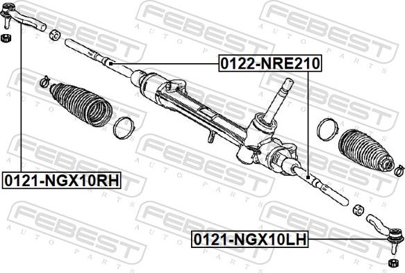 Febest 0122-NRE210 - Inner Tie Rod, Axle Joint www.parts5.com